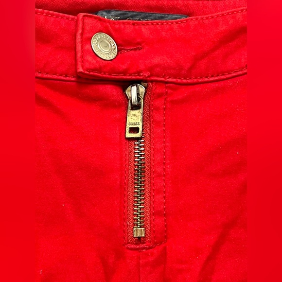 Guess Women's Red Stretchy Ankle Pants Cotton Rayon Size 28 - Picture 4 of 11